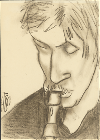 Autoportret with the flute 